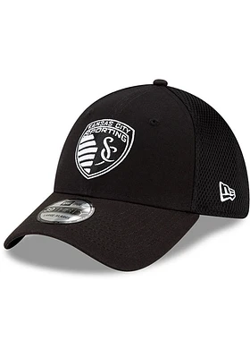 New Era Sporting Kansas City Mens Black and White Neo 39THIRTY Flex Hat