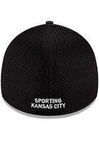 New Era Sporting Kansas City Mens Black and White Neo 39THIRTY Flex Hat