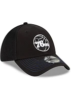 New Era Philadelphia 76ers Mens Black and White Neo 39THIRTY Flex Hat