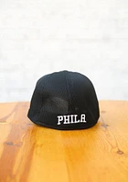 New Era Philadelphia 76ers Mens Black and White Neo 39THIRTY Flex Hat