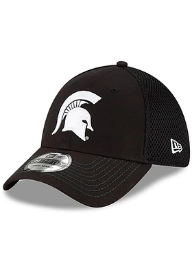 New Era Michigan State Spartans Mens Black and White Neo 39THIRTY Flex Hat
