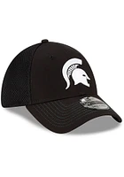 New Era Michigan State Spartans Mens Black and White Neo 39THIRTY Flex Hat