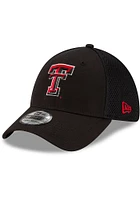 New Era Texas Tech Red Raiders Mens Black Team Neo 39THIRTY Flex Hat