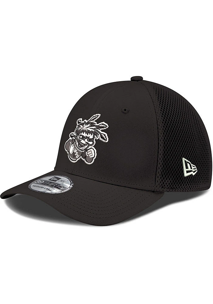 New Era Wichita State Shockers Mens Black and White Neo 39THIRTY Flex Hat