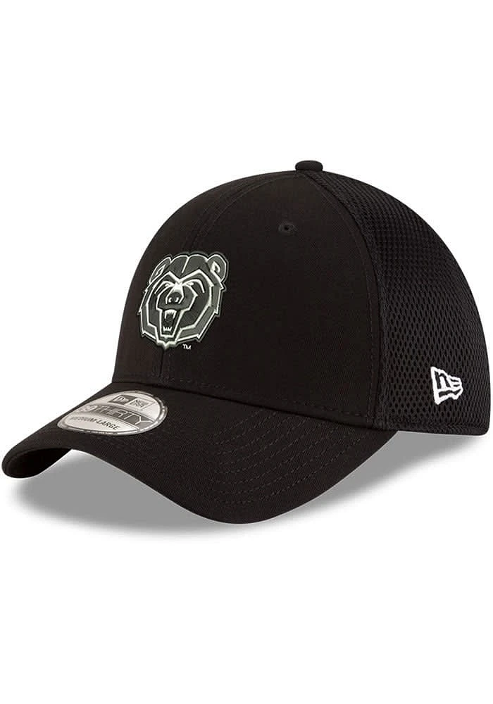 New Era Missouri State Bears Mens Black White Logo Neo 39THIRTY Flex Hat