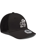 New Era Kansas Jayhawks Mens Black White Logo Neo 39THIRTY Iconic Flex Hat