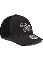 New Era Pitt Panthers Mens Black White Logo Neo 39THIRTY Flex Hat