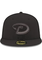 New Era Arizona Diamondbacks Mens Black Tonal Green UV 2001 WS Side Patch 59FIFTY Fitted Hat