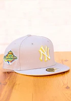 New Era York Yankees Mens Grey Tonal Gold Pop 1996 WS Side Patch 59FIFTY Fitted Hat