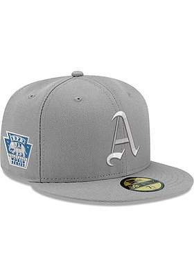 New Era Philadelphia Athletics Mens Grey Tonal Royal Pop 1929 WS Side Patch 59FIFTY Fitted Hat