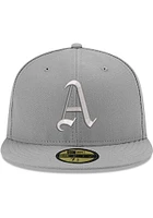 New Era Philadelphia Athletics Mens Grey Tonal Royal Pop 1929 WS Side Patch 59FIFTY Fitted Hat