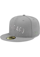 New Era Chicago Cubs Mens Grey Tonal Royal Pop 1907 WS Side Patch 59FIFTY Fitted Hat