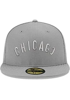 New Era Chicago Cubs Mens Grey Tonal Royal Pop 1907 WS Side Patch 59FIFTY Fitted Hat