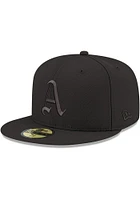 New Era Philadelphia Athletics Mens Black Tonal Red UV 1910 WS Side Patch 59FIFTY Fitted Hat