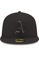 New Era Philadelphia Athletics Mens Black Tonal Red UV 1910 WS Side Patch 59FIFTY Fitted Hat