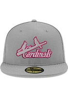 New Era St Louis Cardinals Mens Grey Tonal Red Pop 1926 WS Side Patch 59FIFTY Fitted Hat