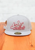 New Era St Louis Cardinals Mens Grey Tonal Red Pop 1926 WS Side Patch 59FIFTY Fitted Hat