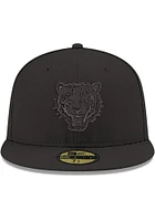 New Era Detroit Tigers Mens Black Tonal Orange UV Cooperstown 59FIFTY Fitted Hat