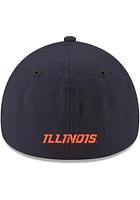 New Era Illinois Fighting Illini Mens Navy Blue Team Classic 39THIRTY Flex Hat