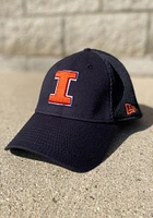 New Era Illinois Fighting Illini Mens Navy Blue Team Neo 39THIRTY Flex Hat