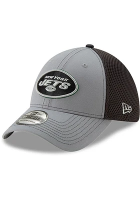 New Era York Jets Mens Grey Grayed Out Neo 39THIRTY Flex Hat