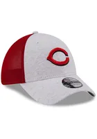 New Era Cincinnati Reds Mens Grey Tech 39THIRTY Flex Hat