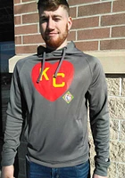 New Era Kansas City Monarchs Mens Charcoal KC Heart Long Sleeve Hoodie