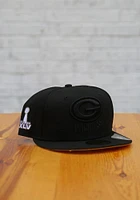 New Era Green Bay Packers Mens Black Tonal Super Bowl Side Patch 59FIFTY Fitted Hat