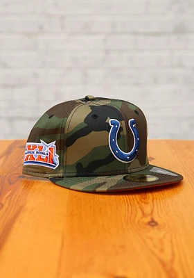 New Era Indianapolis Colts Mens Green Super Bowl Side Patch 59FIFTY Fitted Hat