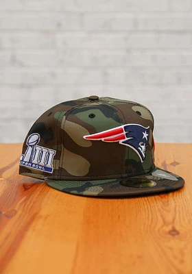 New Era England Patriots Mens Green Super Bowl Side Patch 59FIFTY Fitted Hat