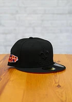 New Era Orleans Saints Mens Black Tonal Super Bowl Side Patch 59FIFTY Fitted Hat