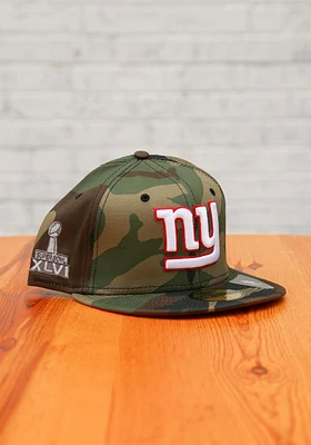 New Era York Giants Mens Green Super Bowl Side Patch 59FIFTY Fitted Hat