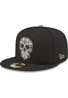 New Era Las Vegas Raiders Mens BLACK 5950 LASRAI MET SILVER Fitted Hat