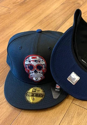 New Era England Patriots Mens Black Sugar Skull 59FIFTY Fitted Hat