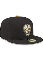 New Era Pittsburgh Pirates Mens Black Sugar Skull 59FIFTY Fitted Hat