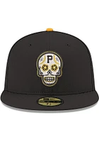 New Era Pittsburgh Pirates Mens Black Sugar Skull 59FIFTY Fitted Hat