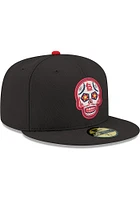 New Era St Louis Cardinals Mens Black Sugar Skull Red undervisor 59FIFTY Fitted Hat