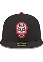 New Era St Louis Cardinals Mens Black Sugar Skull Red undervisor 59FIFTY Fitted Hat