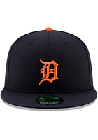 New Era Detroit Tigers Mens Navy Blue Road AC 59FIFTY Fitted Hat