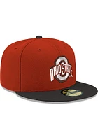 New Era Ohio State Buckeyes Mens Red 59FIFTY Vintage Fitted Hat