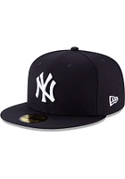 New Era York Yankees Mens Navy Blue Wool 59Fifty Fitted Hat