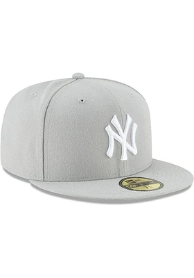 New Era York Yankees Mens Grey MLB Basic 59FIFTY Fitted Classic Hat