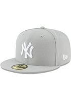 New Era York Yankees Mens Grey MLB Basic 59FIFTY Fitted Classic Hat