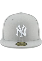 New Era York Yankees Mens Grey MLB Basic 59FIFTY Fitted Classic Hat