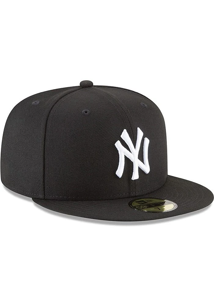 New Era York Yankees Mens Black On White 59Fifty Fitted Hat