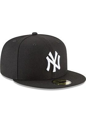 New Era York Yankees Mens Black On White 59Fifty Fitted Hat