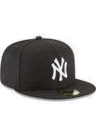 New Era York Yankees Mens Black On White 59Fifty Fitted Hat