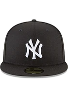 New Era York Yankees Mens Black On White 59Fifty Fitted Hat