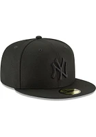 New Era York Yankees Mens Black Tonal 59Fifty Fitted Hat
