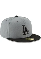 New Era Los Angeles Dodgers Mens Grey 2T Basic 59FIFTY Fitted Hat